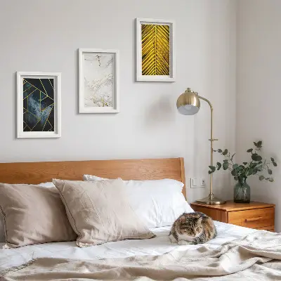 Set 3 slike u okviru s modernim geometrijskim uzorcima i prirodnim biljnim motivima