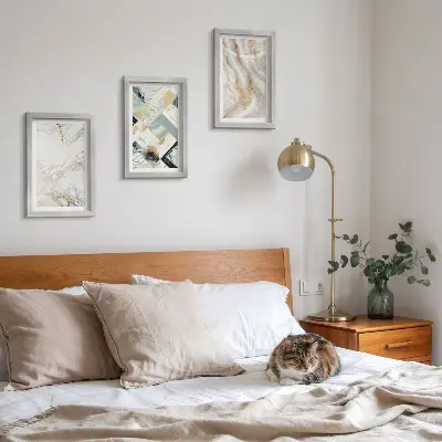 Set 3 slike u okviru s elegantnim i modernim apstraktnim mramornim uzorcima