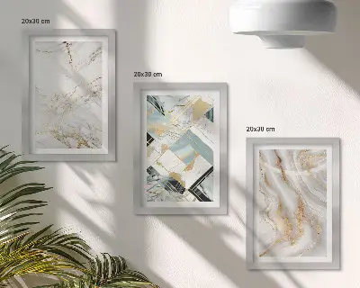 Set 3 slike u okviru s elegantnim i modernim apstraktnim mramornim uzorcima