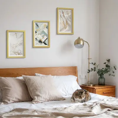 Set 3 slike u okviru s elegantnim i modernim apstraktnim mramornim uzorcima