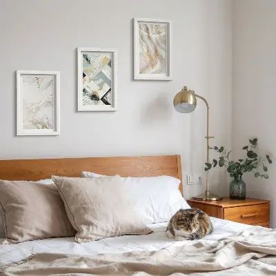 Set 3 slike u okviru s elegantnim i modernim apstraktnim mramornim uzorcima