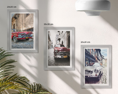Komplet slika u okviru Klasični automobili na gradskim ulicama u različitim bojama