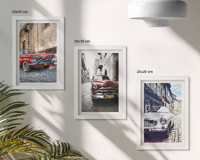 Komplet slika u okviru Klasični automobili na gradskim ulicama u različitim bojama