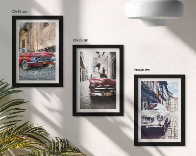 Komplet slika u okviru Klasični automobili na gradskim ulicama u različitim bojama