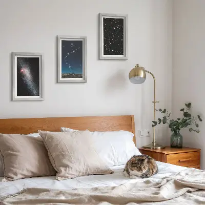 Slika Galaktički horoskopski znak Vodenjak set od 3 slike u okviru