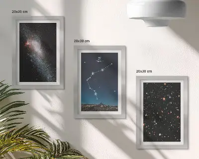 Slika Galaktički horoskopski znak Vodenjak set od 3 slike u okviru