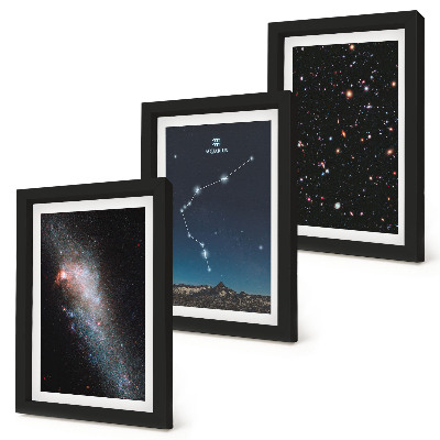 Set 3 slike u okviru Galaktički svemirski horoskopski znak Vodenjak