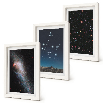 Set 3 slike u okviru Horoskopski znak Blizanci galaksija svemir zvijezde
