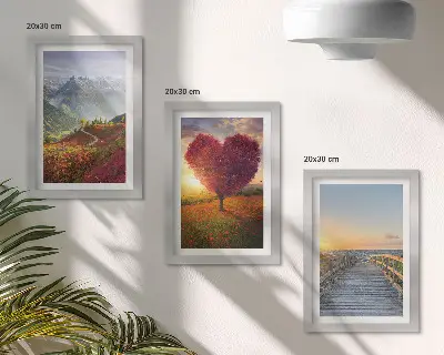 Zidna galerija slika planinski krajolici s molom u obliku srca