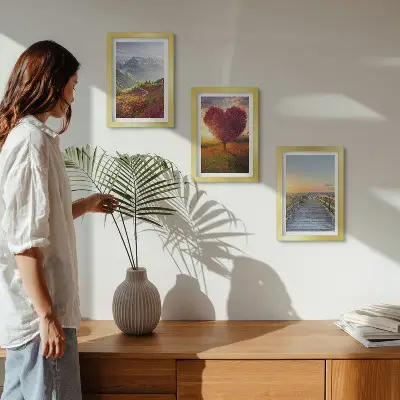 Zidna galerija slika planinski krajolici s molom u obliku srca