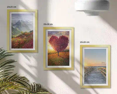 Zidna galerija slika planinski krajolici s molom u obliku srca