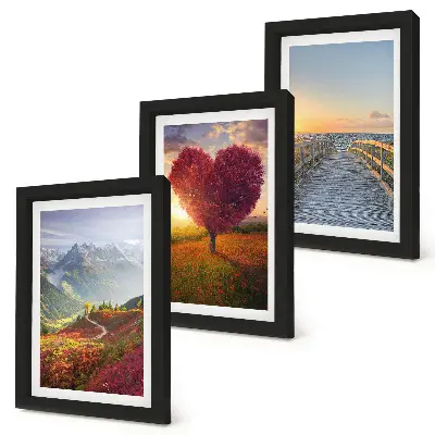 Zidna galerija slika planinski krajolici s molom u obliku srca