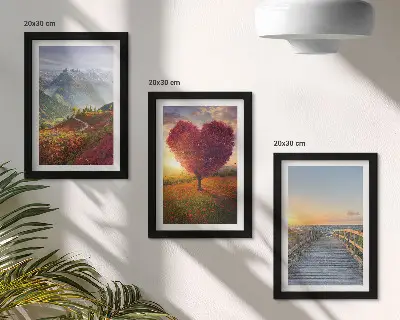 Zidna galerija slika planinski krajolici s molom u obliku srca