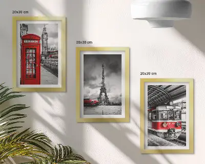 Zidna galerija slika kultni gradovi London i Pariz s motivom željezničkog prometa