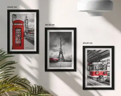 Zidna galerija slika kultni gradovi London i Pariz s motivom željezničkog prometa