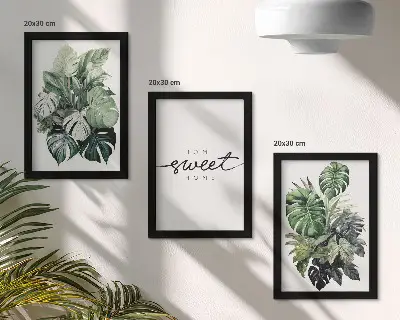 Zidna galerija slika zelene biljke s natpisom Slatki dom