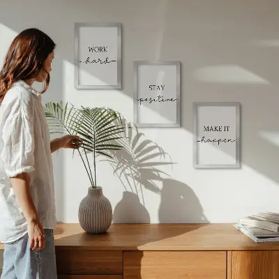 Set 3 slike u okviru minimalistički motivacijski citati