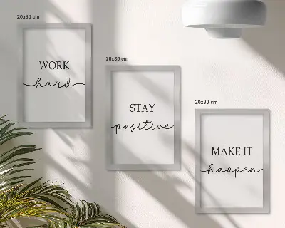 Set 3 slike u okviru minimalistički motivacijski citati