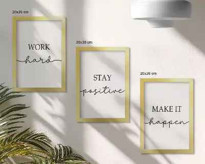 Set 3 slike u okviru minimalistički motivacijski citati