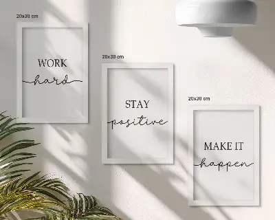 Set 3 slike u okviru minimalistički motivacijski citati