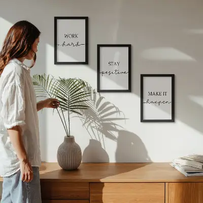 Set 3 slike u okviru minimalistički motivacijski citati