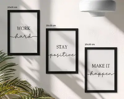 Set 3 slike u okviru minimalistički motivacijski citati