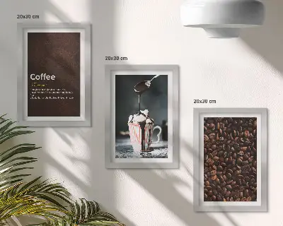 Zidna galerija slika dekoracija s motivom napitka od šlaga sa zrnima kave