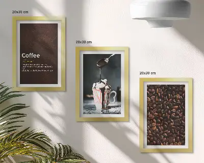 Zidna galerija slika dekoracija s motivom napitka od šlaga sa zrnima kave