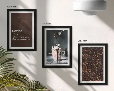 Zidna galerija slika dekoracija s motivom napitka od šlaga sa zrnima kave