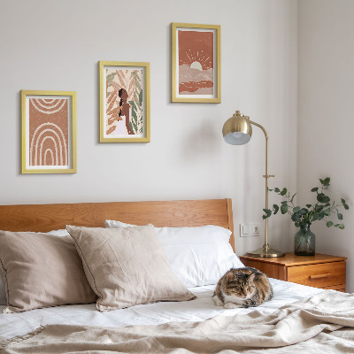 Komplet slika u okviru Boho apstraktni oblici i ilustracije