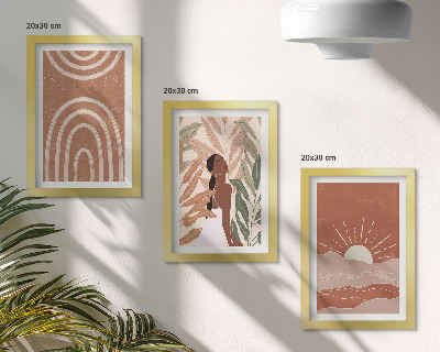 Komplet slika u okviru Boho apstraktni oblici i ilustracije
