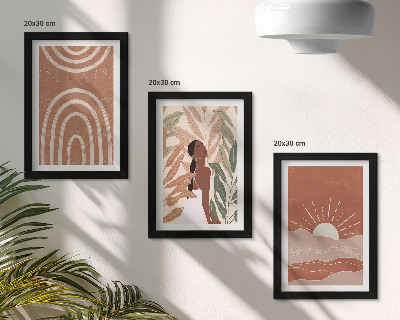 Komplet slika u okviru Boho apstraktni oblici i ilustracije