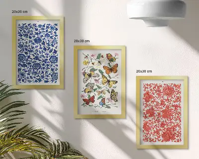 Zidna galerija slika posteri s motivima vintage cvijeća, leptira i ukrasa