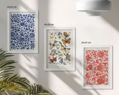 Zidna galerija slika posteri s motivima vintage cvijeća, leptira i ukrasa