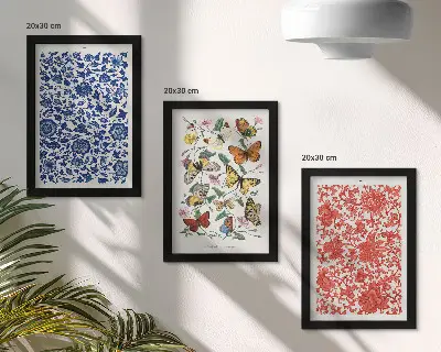 Zidna galerija slika posteri s motivima vintage cvijeća, leptira i ukrasa