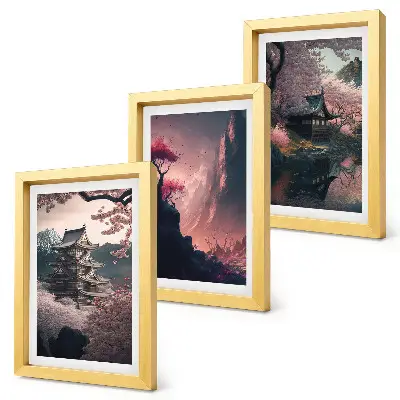 Zidna galerija slika fantastični pejzaži japanskog gorja