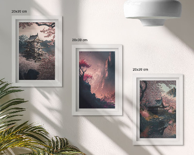 Zidna galerija slika Fantastični pejzaži japanskih planinskih pejzaža