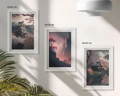 Zidna galerija slika fantastični pejzaži japanskog gorja