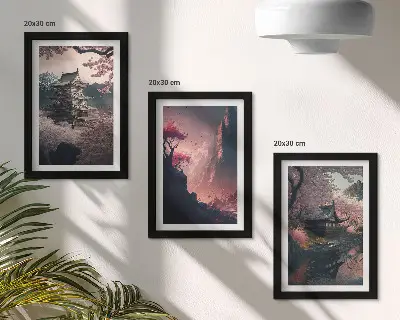 Zidna galerija slika fantastični pejzaži japanskog gorja
