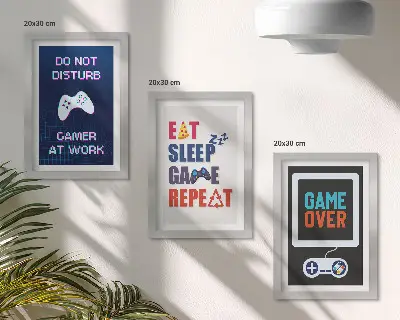 Komplet slika u okviru s motivima za zabavne igrače