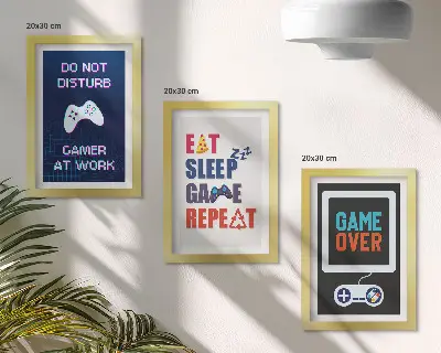 Komplet slika u okviru s motivima za zabavne igrače