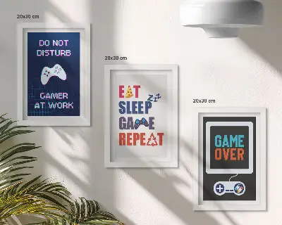 Komplet slika u okviru s motivima za zabavne igrače
