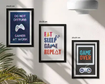 Komplet slika u okviru s motivima za zabavne igrače