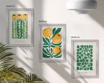 Zidna galerija slika s biljnim uzorcima plakata cvijeća i lišća