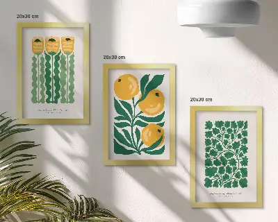 Zidna galerija slika s biljnim uzorcima plakata cvijeća i lišća