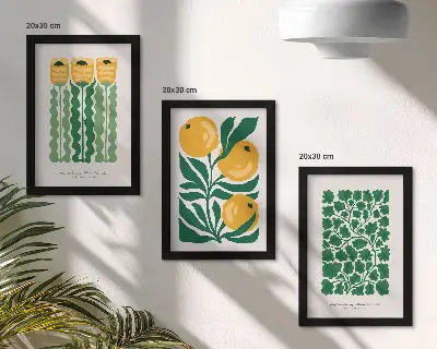 Zidna galerija slika s biljnim uzorcima plakata cvijeća i lišća