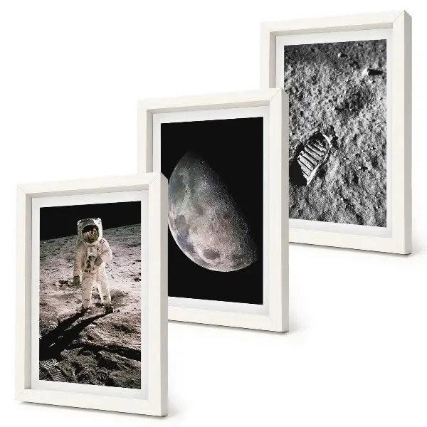Zidna galerija slika fotografija otiska astronautovog stopala na Mjesecu