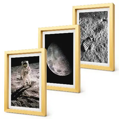 Zidna galerija slika fotografija otiska astronautovog stopala na Mjesecu