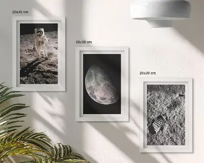 Zidna galerija slika fotografija otiska astronautovog stopala na Mjesecu
