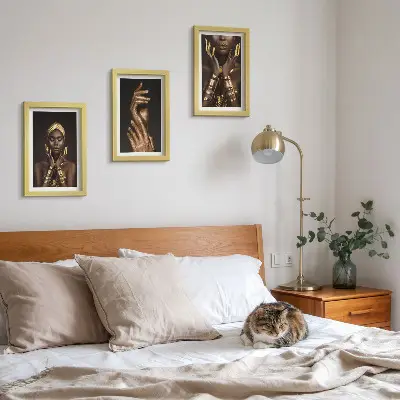 Elegantni portreti afričke žene set od 3 slike u okviru
